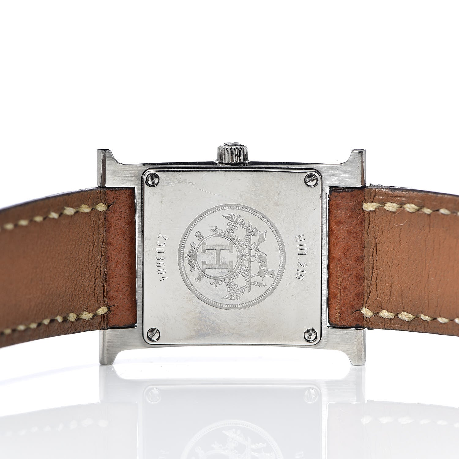 Hermes Stainless Steel Epsom 21mm Heure H Hour Quartz Watch Gold 5 of 8