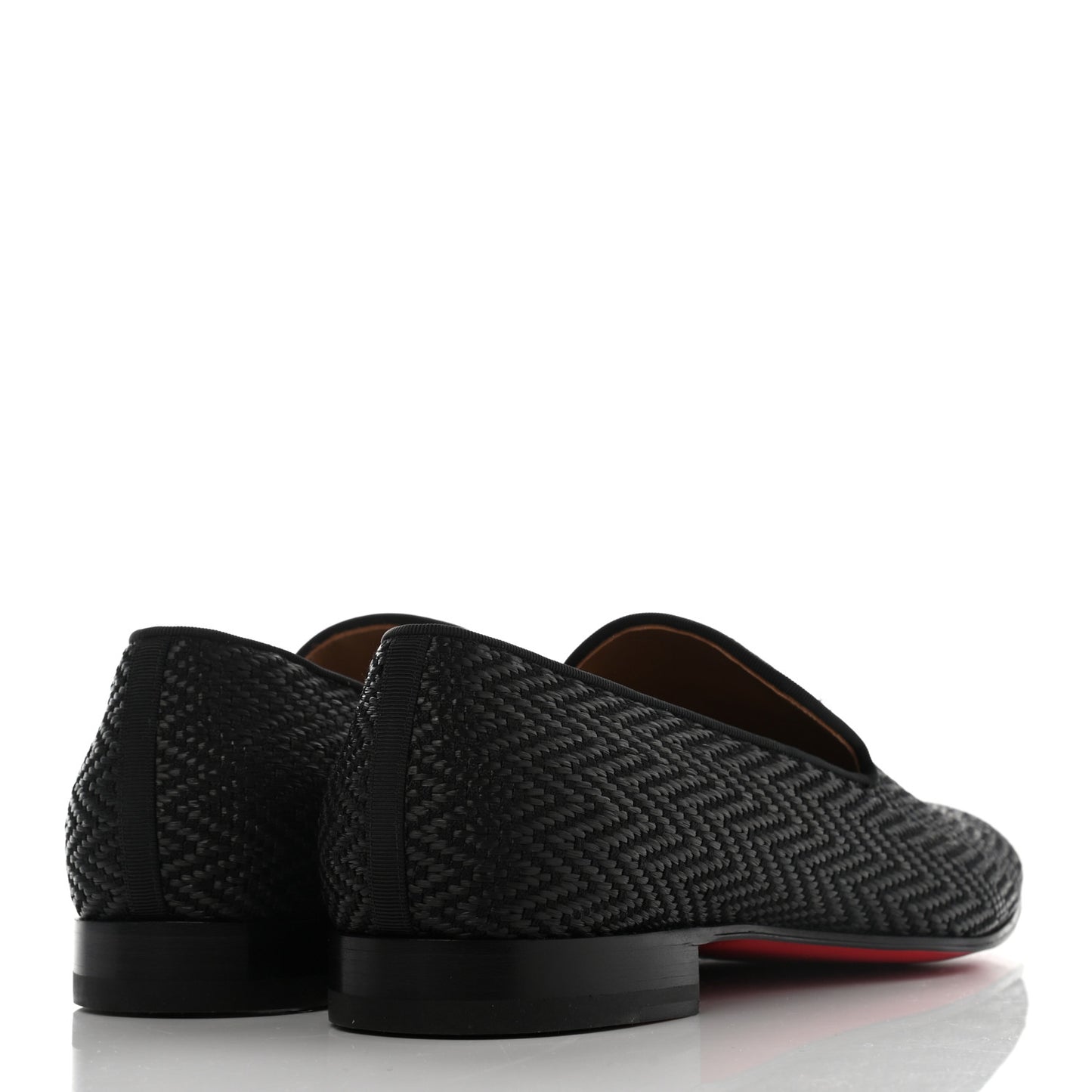 Fabric Chevron Mens Tassel Serge Officialito Flat Loafers 45 Black