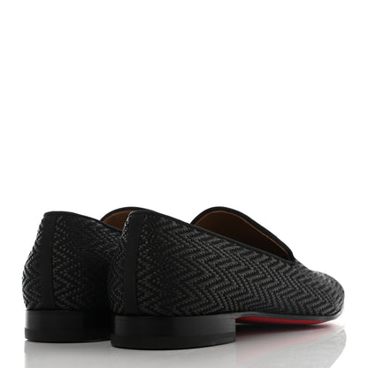 Christian Louboutin Fabric Chevron Mens Tassel Serge Officialito Flat Loafers 45 Black 4 of 7