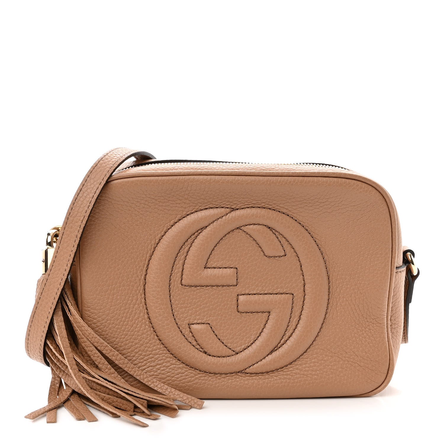 Gucci Pebbled Calfskin Small Soho Disco Bag Camelia 1 of 9