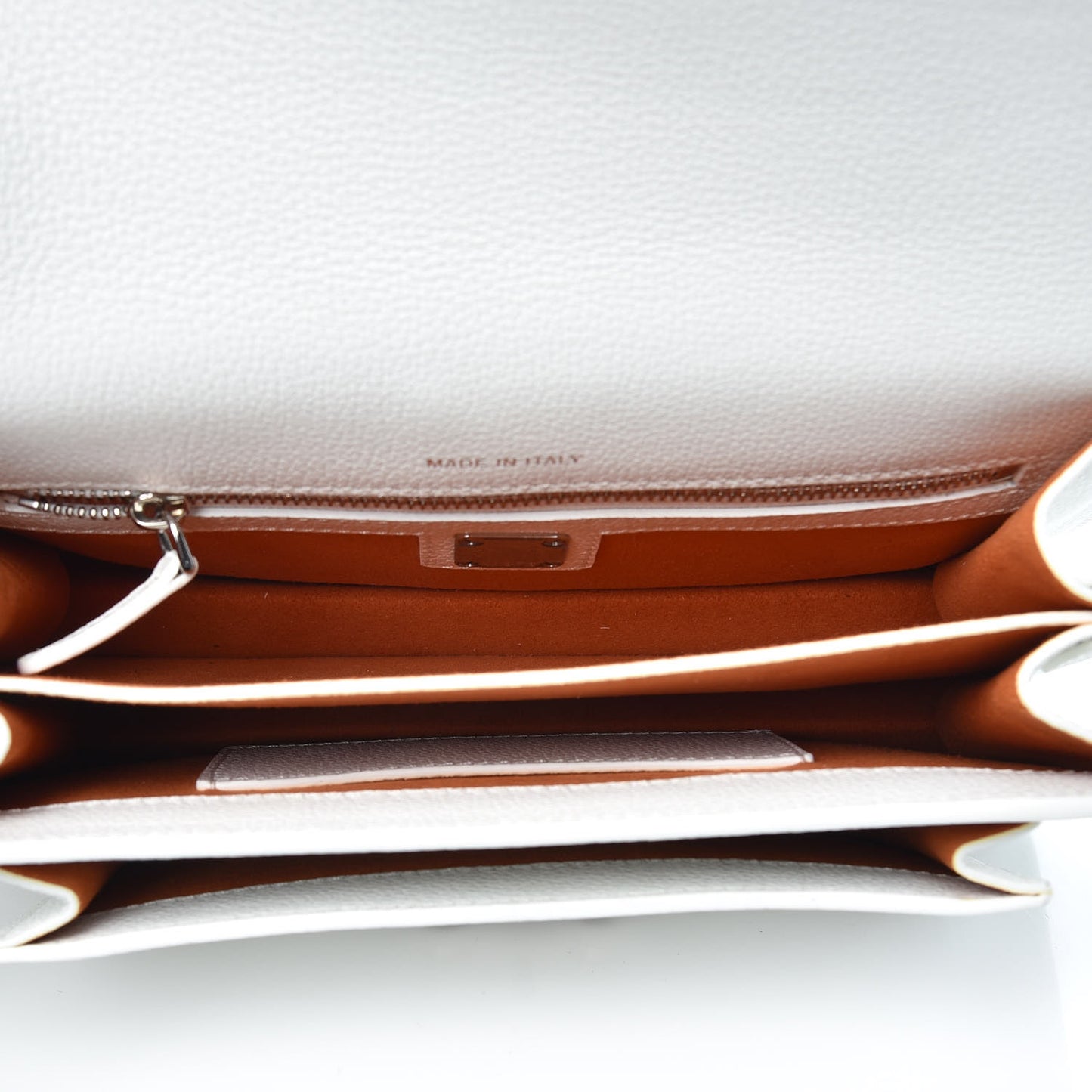 Grained Calfskin Small Patricia Crossbody White
