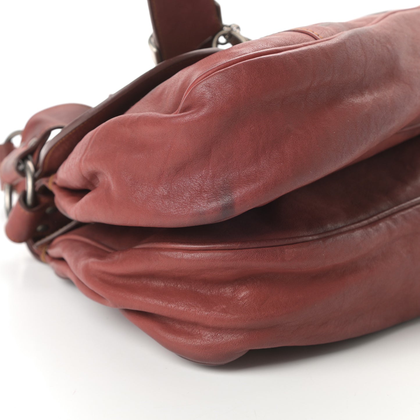 Calfskin Medium Gaucho Double Saddle Red