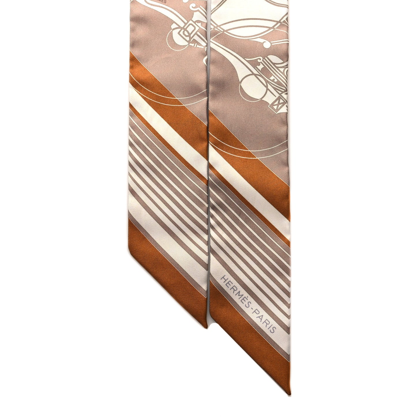 Silk Ex-Libris Twilly Beige White Caramel
