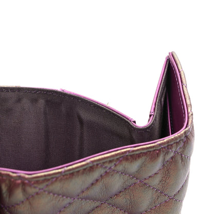 Chanel Iridescent Lambskin Quilted Double Flap Wallet Purple 11 of 11