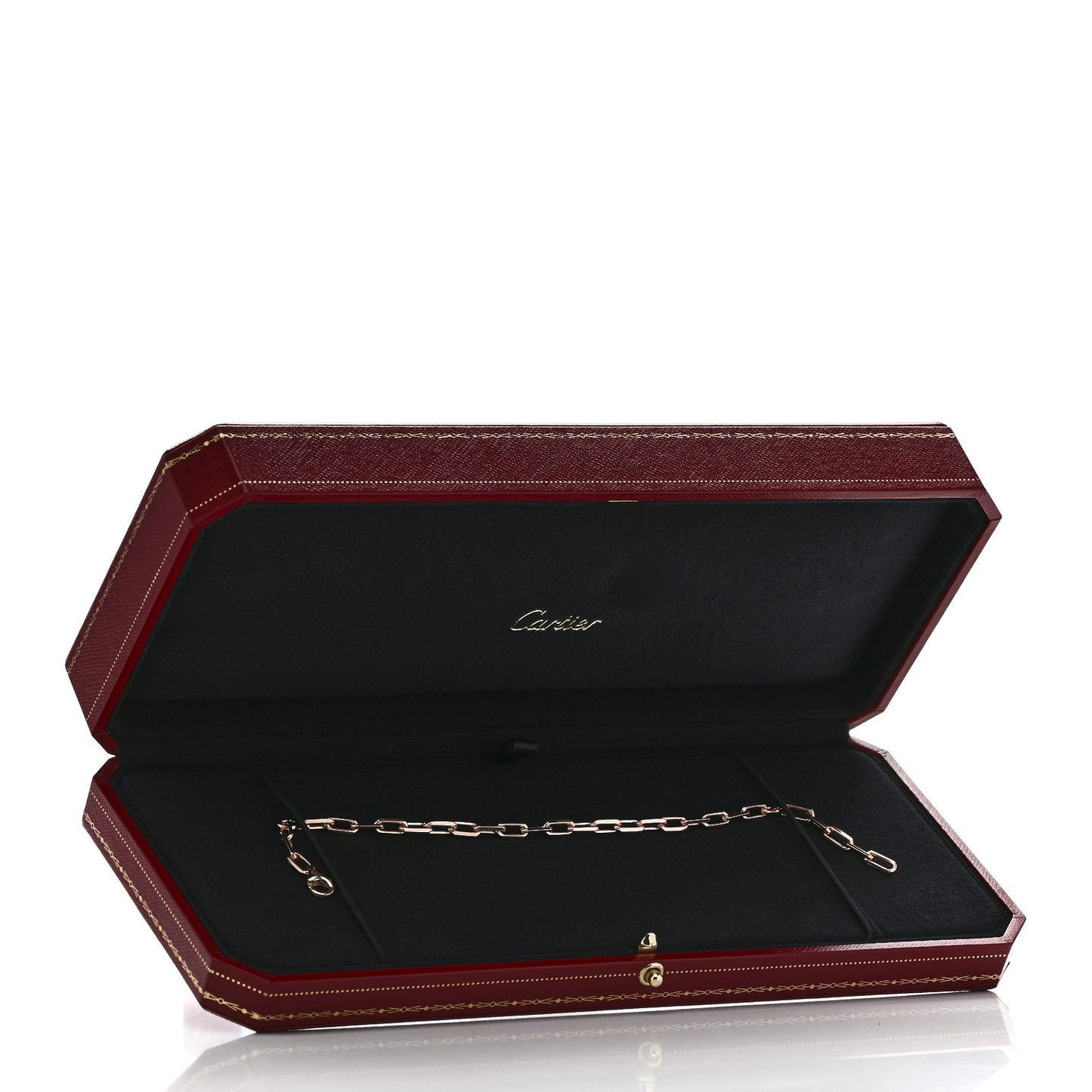 18K Pink Gold Small Santos de Cartier Link Chain Bracelet