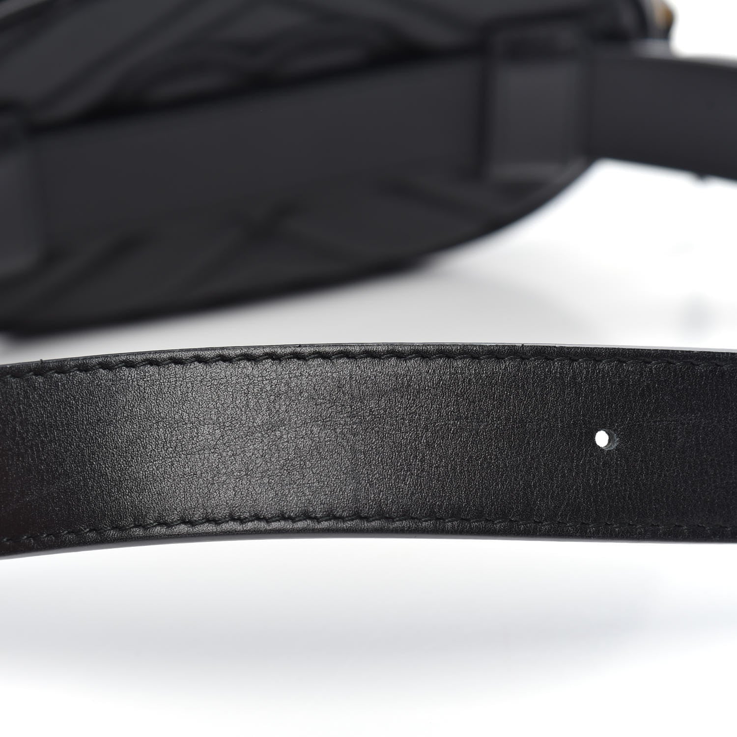 Gucci Calfskin Matelasse GG Marmont Belt Bag 85 34 Black 8 of 13