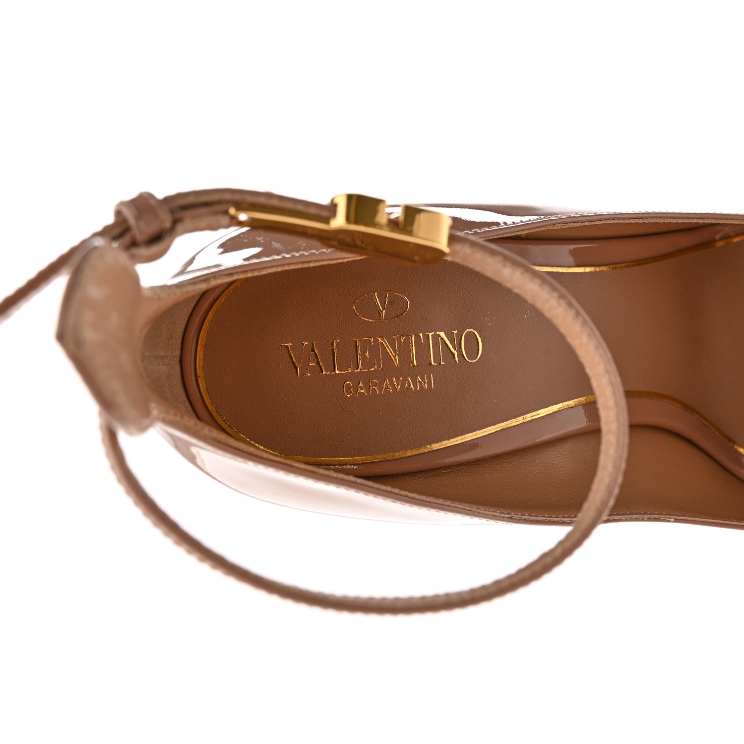 Valentino Garavani Patent Tan-Go 55/155mm Platform Pumps 38.5 Rose Cannelle 7 of 11