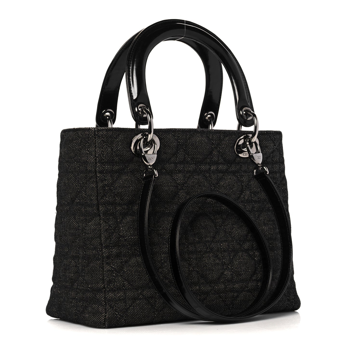 Denim Cannage Medium Lady Dior Black