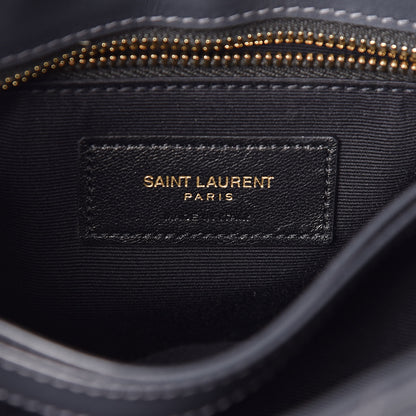 Saint Laurent Calfskin Y Quilted Monogram Toy Loulou Crossbody Bag Asphalt 8 of 12