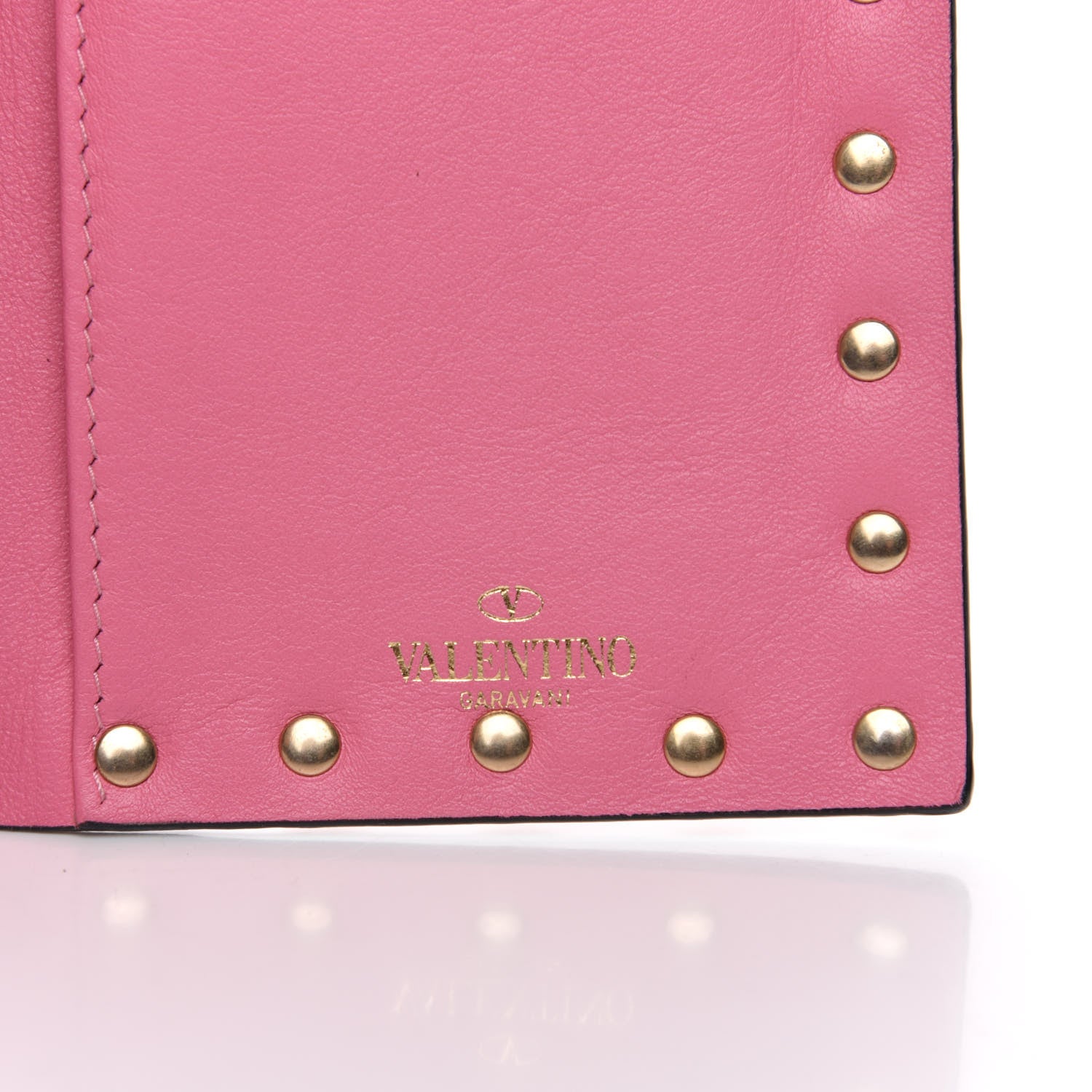 Valentino Garavani Calfskin Rockstud Wristlet Wallet Ninphea 7 of 8