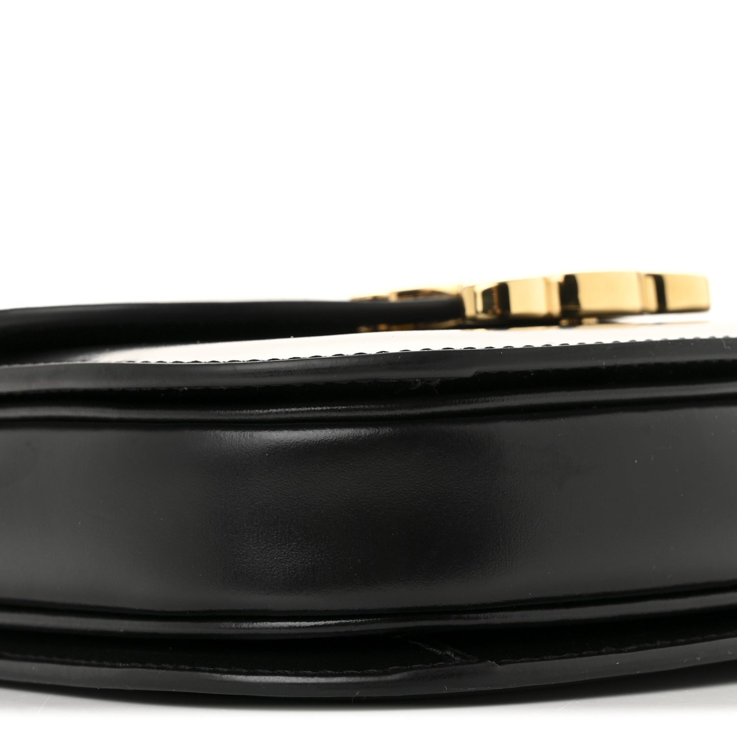 Shiny Calfskin Triomphe Mini Besace Clea Black