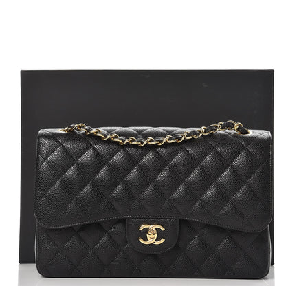 Chanel Caviar Quilted Jumbo Double Flap Black 9 of 9