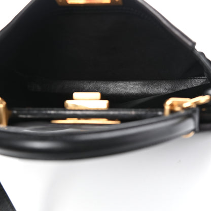 Fendi Vitello Saddle Medium Peekaboo Iconic Satchel Black 5 of 10