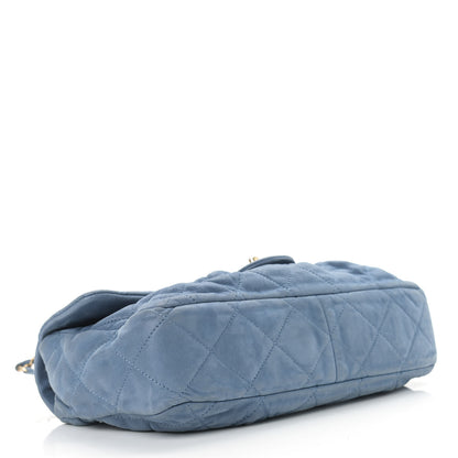 Chanel Iridescent Calfskin Large Chic Quilt Flap Dark Blue 4 of 12