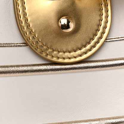 Christian Dior Calfskin Padded Macrocannage Medium Dior Vibe Zip Bowling Bag White Gold 11 of 13