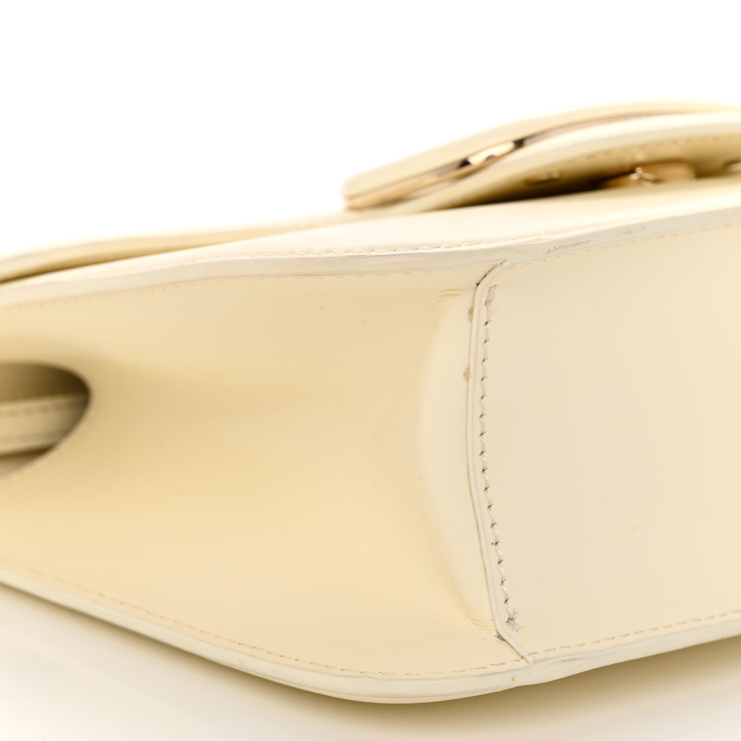 Valentino Garavani Calfskin Enamel VLogo Loco Flap Shoulder Bag Ivory 8 of 10