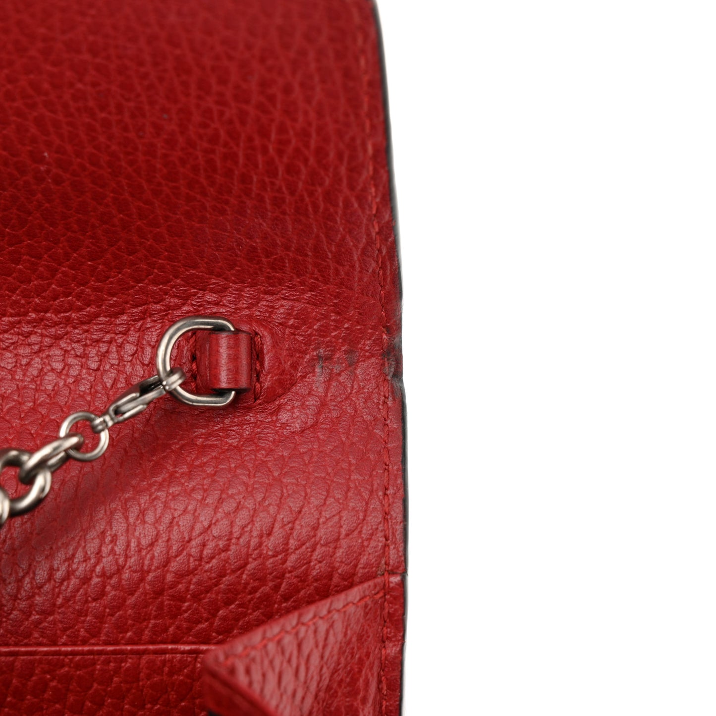 Calfskin Mini Dionysus Chain Wallet Hibiscus Red