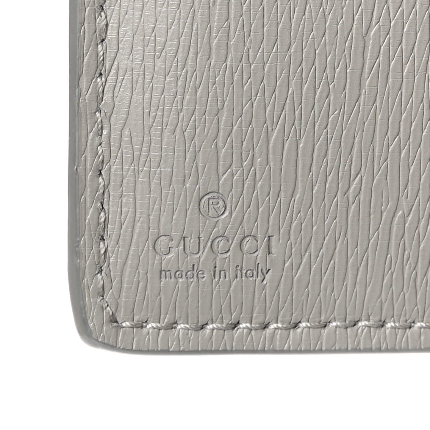 Calfskin Script Card Case Wallet Light Beige