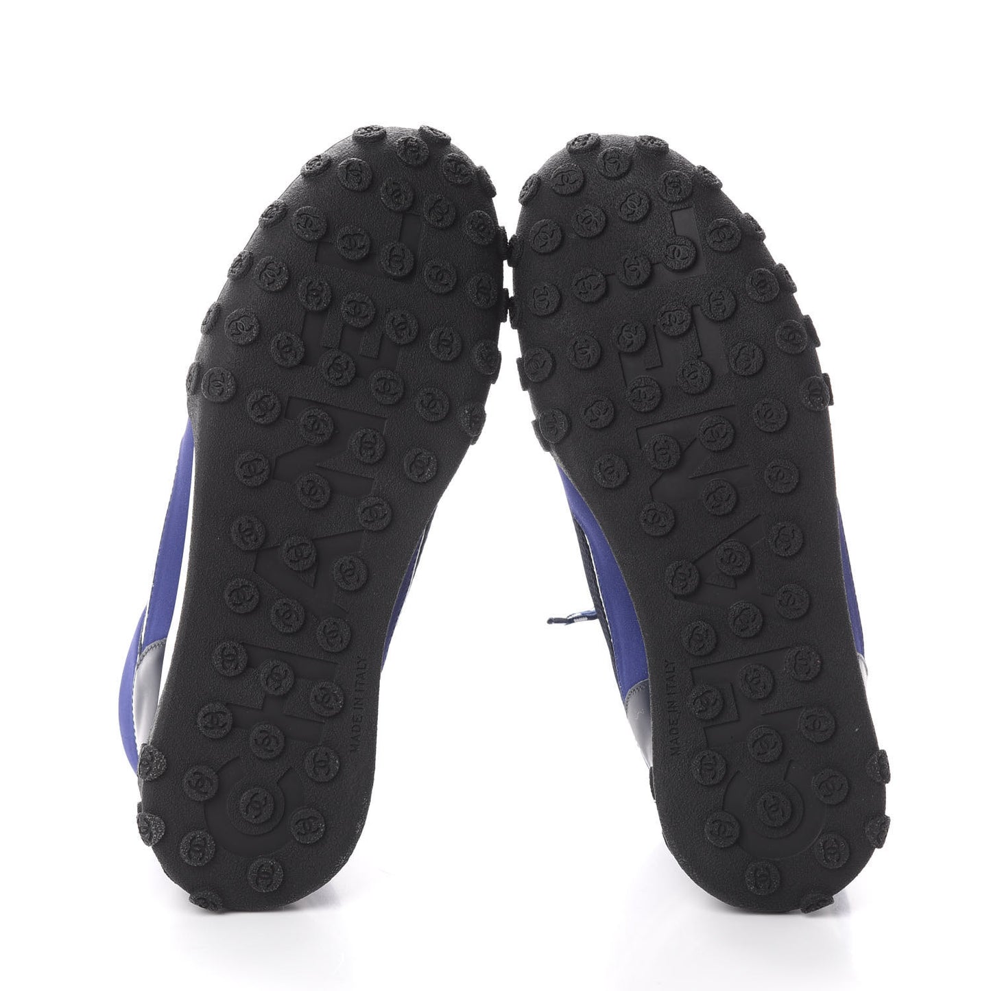 Calfskin Mesh Lycra Womens Logo High Top Sneakers 36.5 Blue
