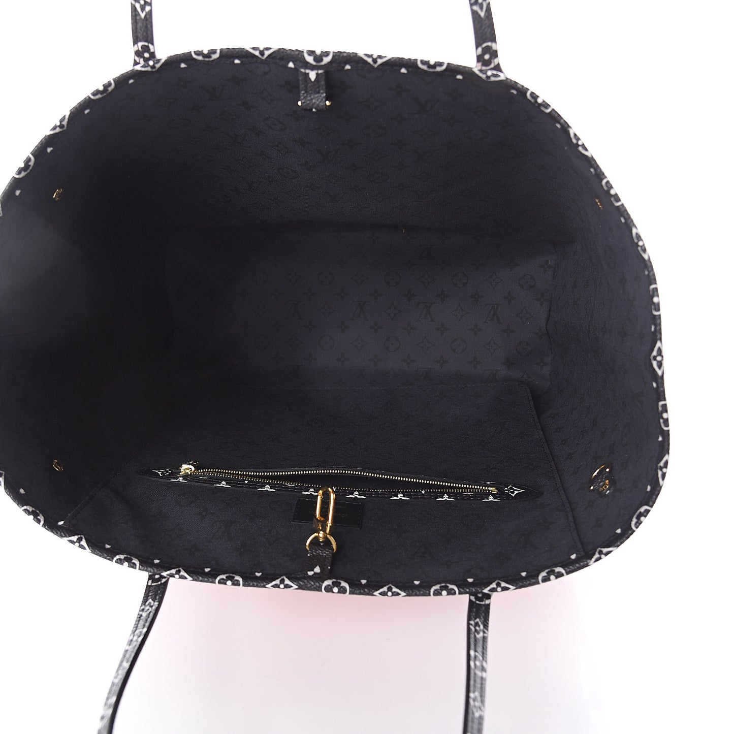 Monogram Giant Crafty Neverfull MM Creme Rouge Black