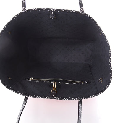Louis Vuitton Monogram Giant Crafty Neverfull MM Creme Rouge Black 4 of 8