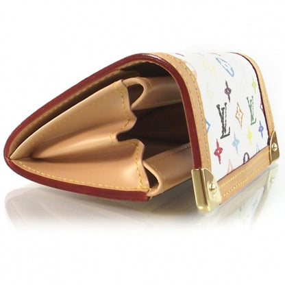 Louis Vuitton Monogram Multicolor Porte-Monnaie Plat Coin Purse White 4 of 5