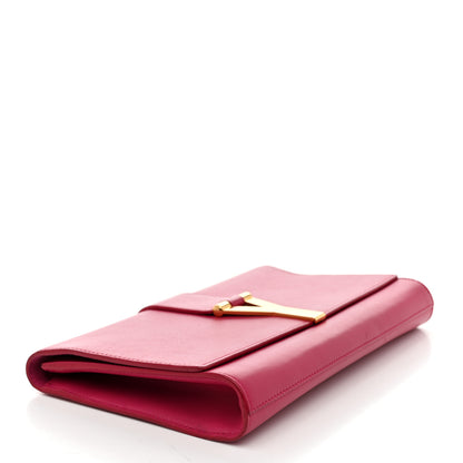 Saint Laurent Calfskin Classic Y Ligne Clutch Fuchsia 4 of 10