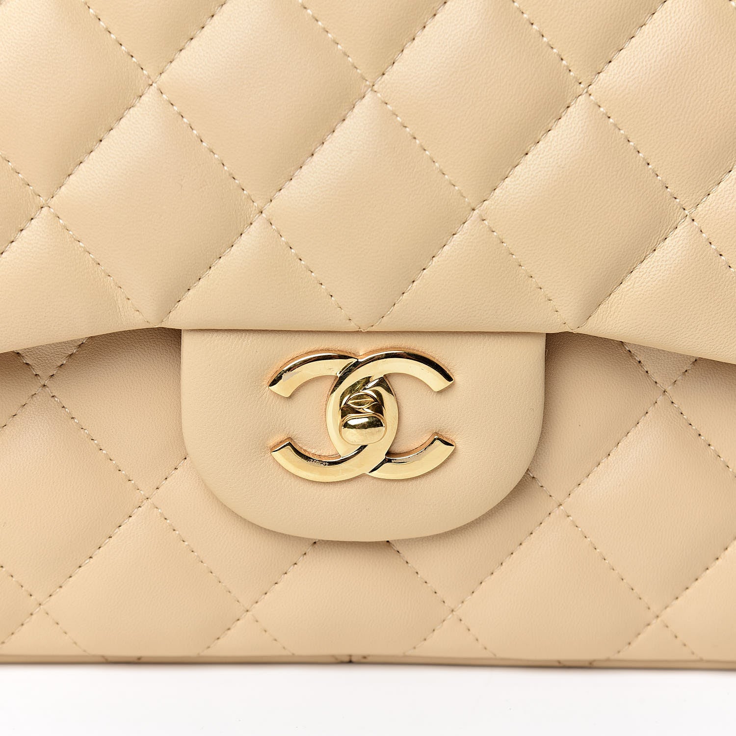 Chanel Lambskin Quilted Jumbo Double Flap Beige Clair 10 of 10