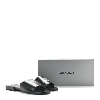 Balenciaga Nappa Soft Box Flat Sandals 36.5 Black White 9 of 9