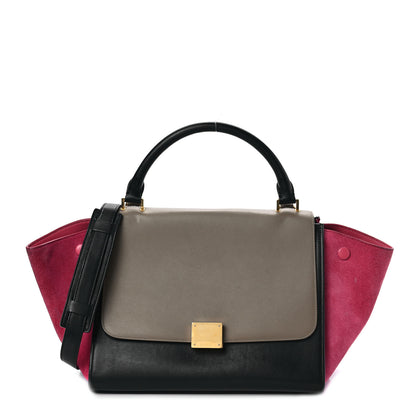 Celine Smooth Calfskin Suede Small Tri-Color Trapeze Pink 1 of 9