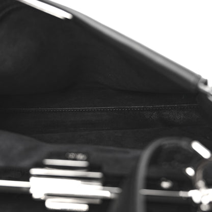 Fendi Vitello Seta Snakeskin Crocodile Monster Eyes Medium Peekaboo Iconic Satchel Black Girasole 6 of 11
