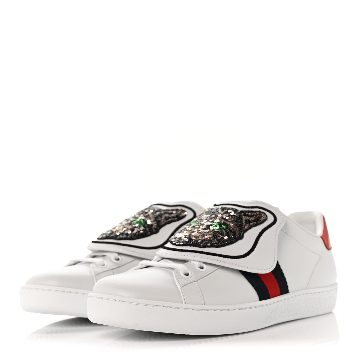 Gucci Calfskin Ayers Web Womens Ace Lace Sneakers 36.5 White 3 of 8