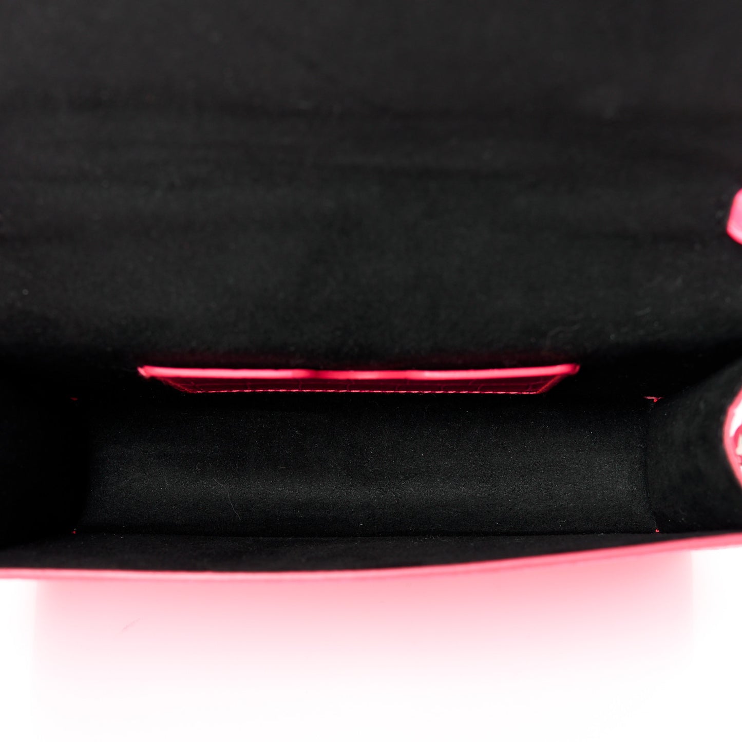 Calfskin Crocodile Embossed Skull Mini Crossbody Bag Neon Pink