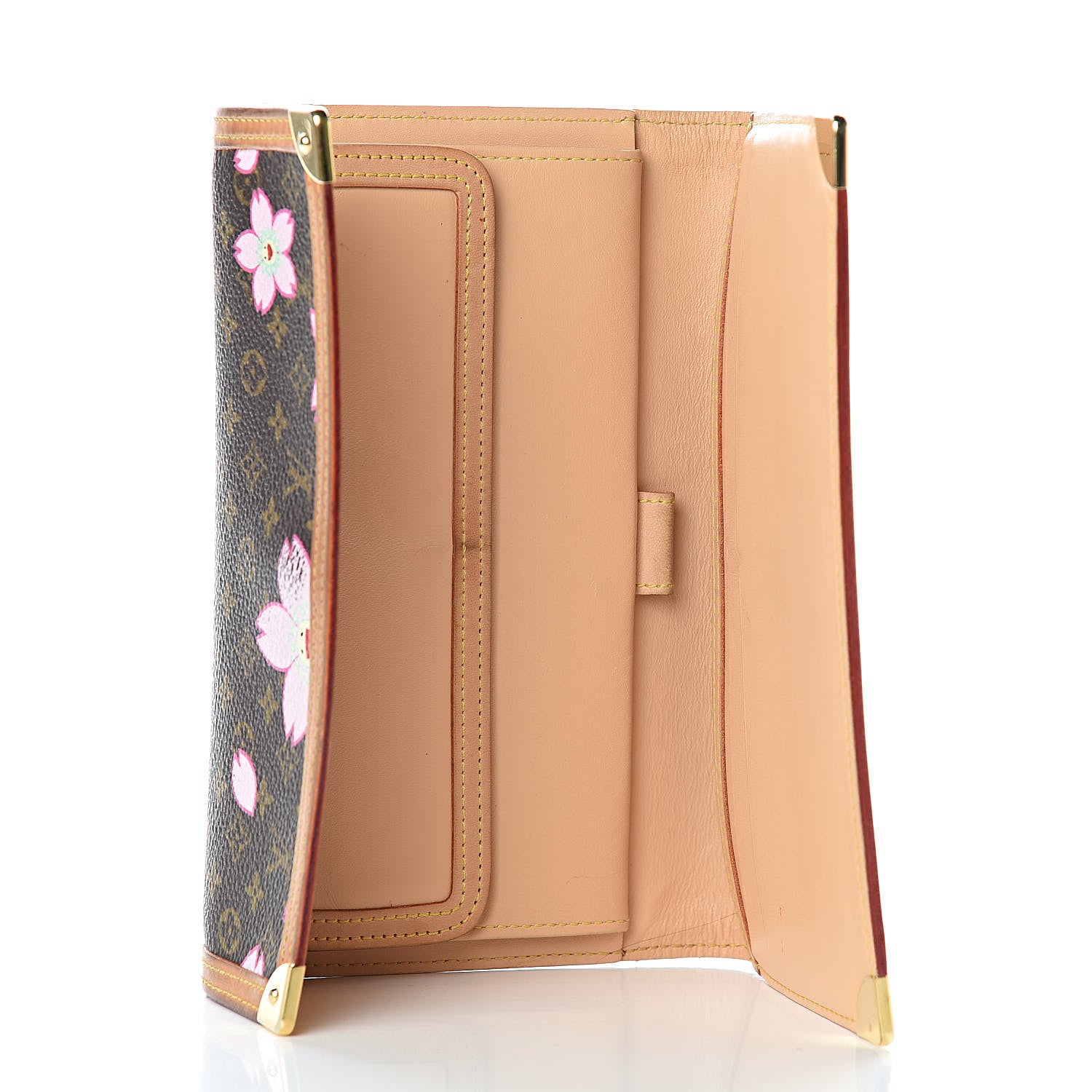 Louis Vuitton Monogram Cherry Blossom Porte Tresor International Wallet Brown 5 of 17