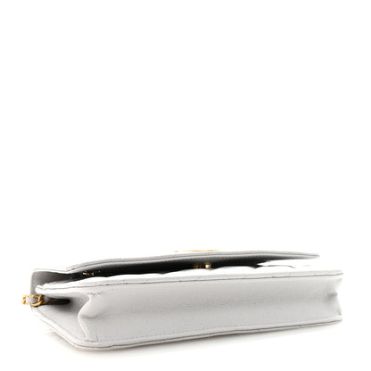 Chanel Caviar Quilted Textured CC Wallet on Chain WOC Grey 4 of 12