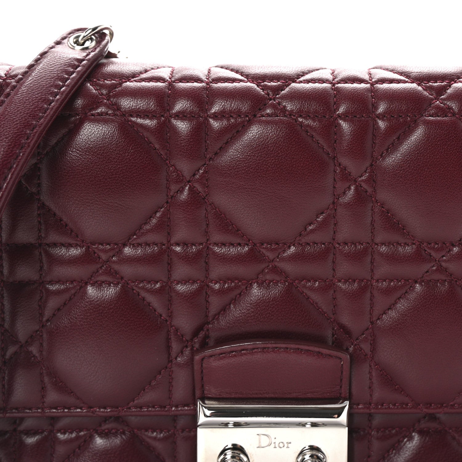 Christian Dior Lambskin Cannage Miss Dior Promenade Pouch Plum 9 of 11