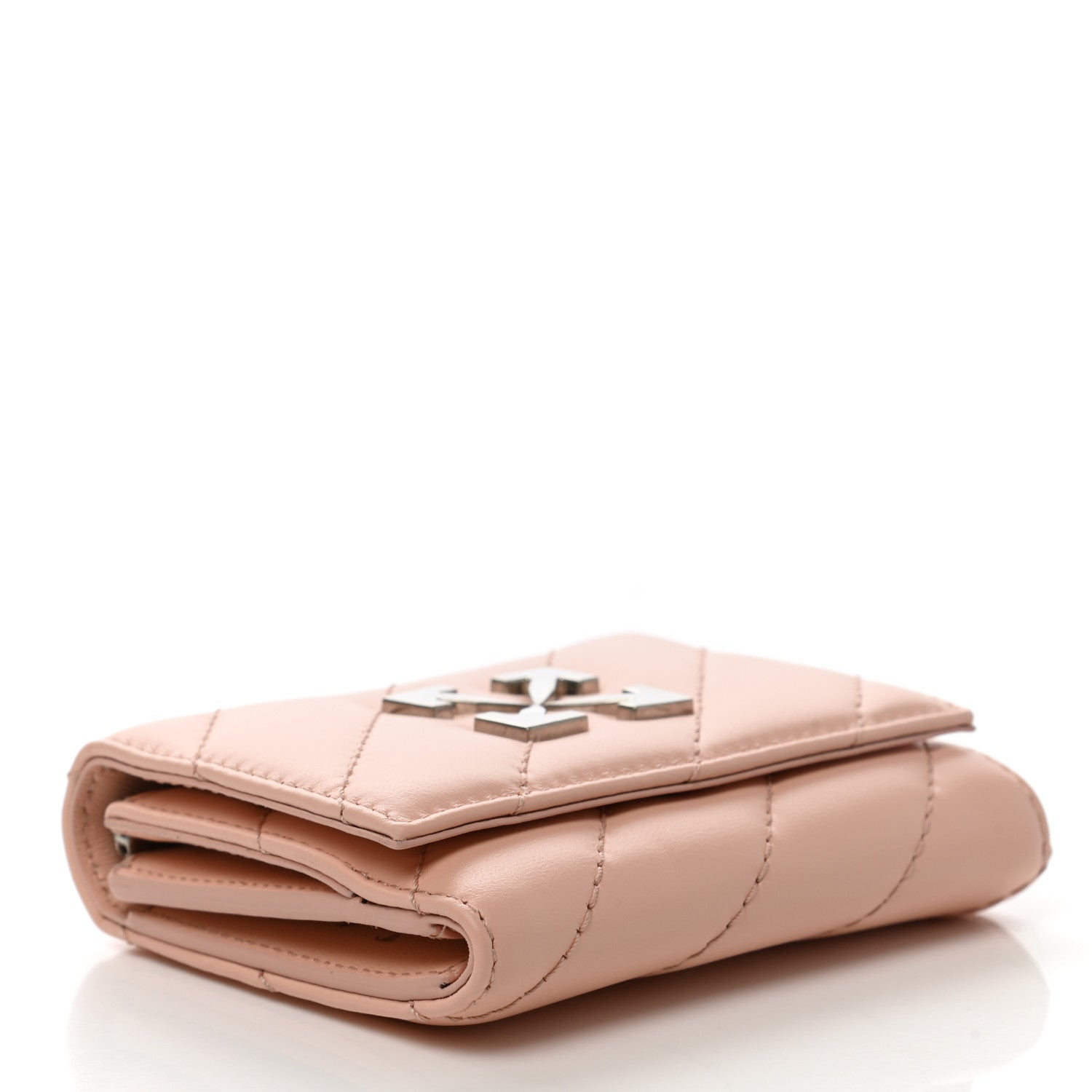 Off-White Calfskin Quilted Jackhammer French Wallet Pink 4 of 8