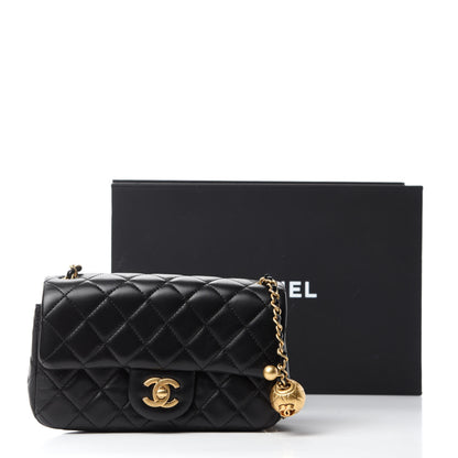 Chanel Lambskin Quilted Mini Rectangular Pearl Crush Flap Black 11 of 11