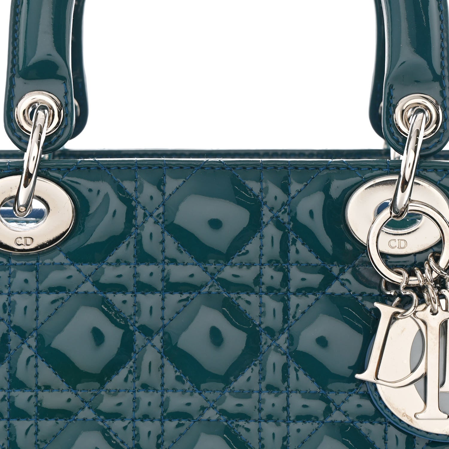 Christian Dior Patent Cannage Large Lady Dior Blue 8 of 10