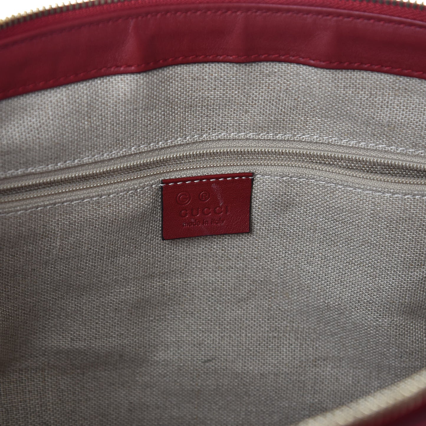 Soft Microguccissima Small Zippered Satchel Rosso
