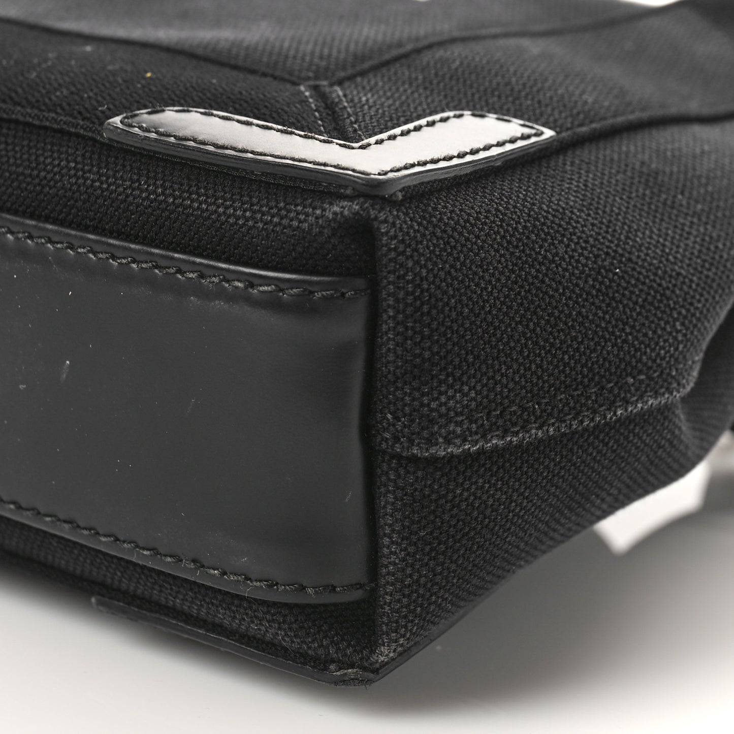Cotton Canvas Calfskin Navy Cabas XS Black