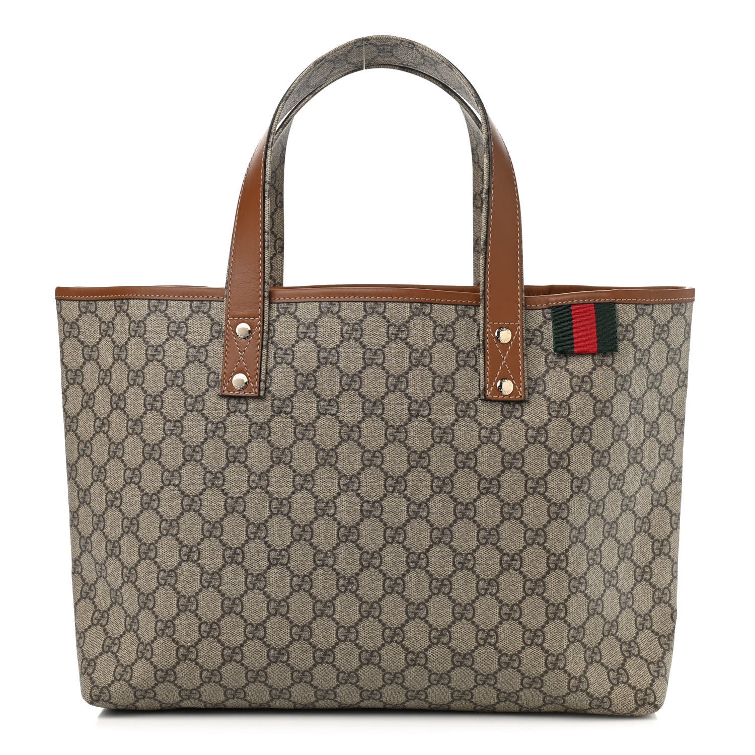 Gucci GG Plus Monogram Medium Signature Web Loop Tote Brown 1 of 9