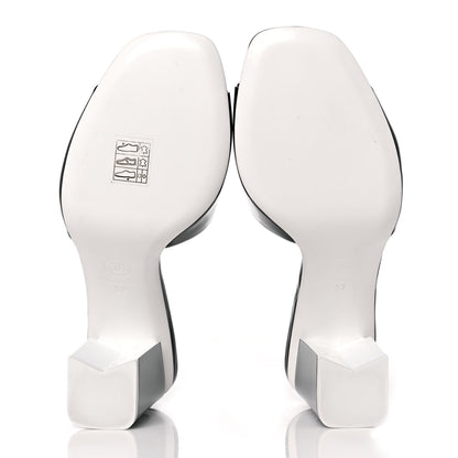 Chanel Patent CC Mules 37 Black White 6 of 9