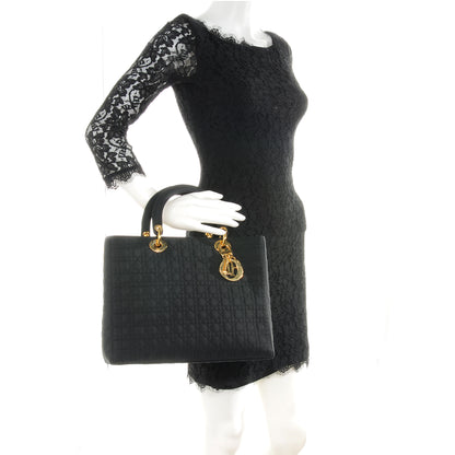 Christian Dior Nylon Cannage Large Lady Dior Black 2 of 7