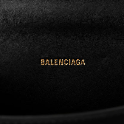Balenciaga Shiny Box Calfskin Hourglass Top Handle Bag XS Black 6 of 9