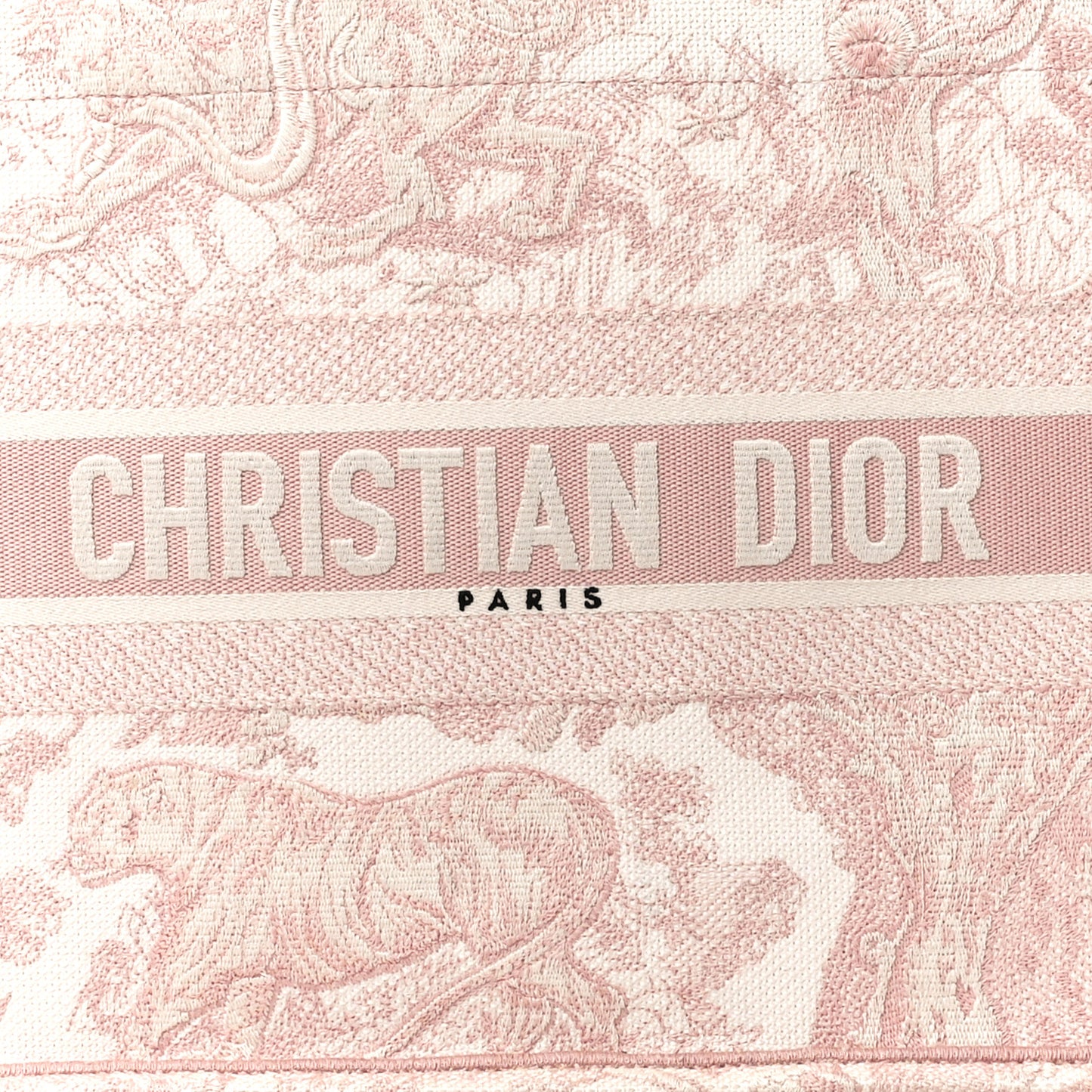 Canvas Embroidered Medium Dioriviera Toile De Jouy Book Tote Rose