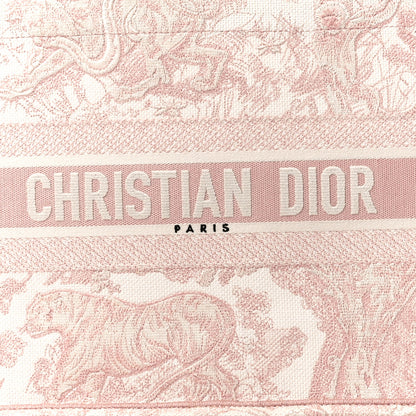 Christian Dior Canvas Embroidered Medium Dioriviera Toile De Jouy Book Tote Rose 8 of 10