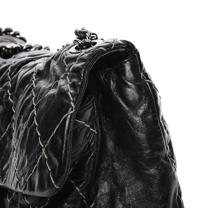 Chanel Glazed Goatskin Double Stitch Flap Black 9 of 10