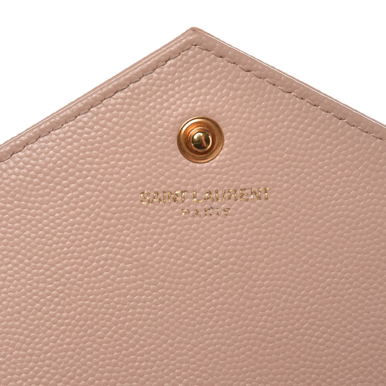 Saint Laurent Grain De Poudre Matelasse Chevron Monogram Chain Wallet Pale Blush 6 of 12