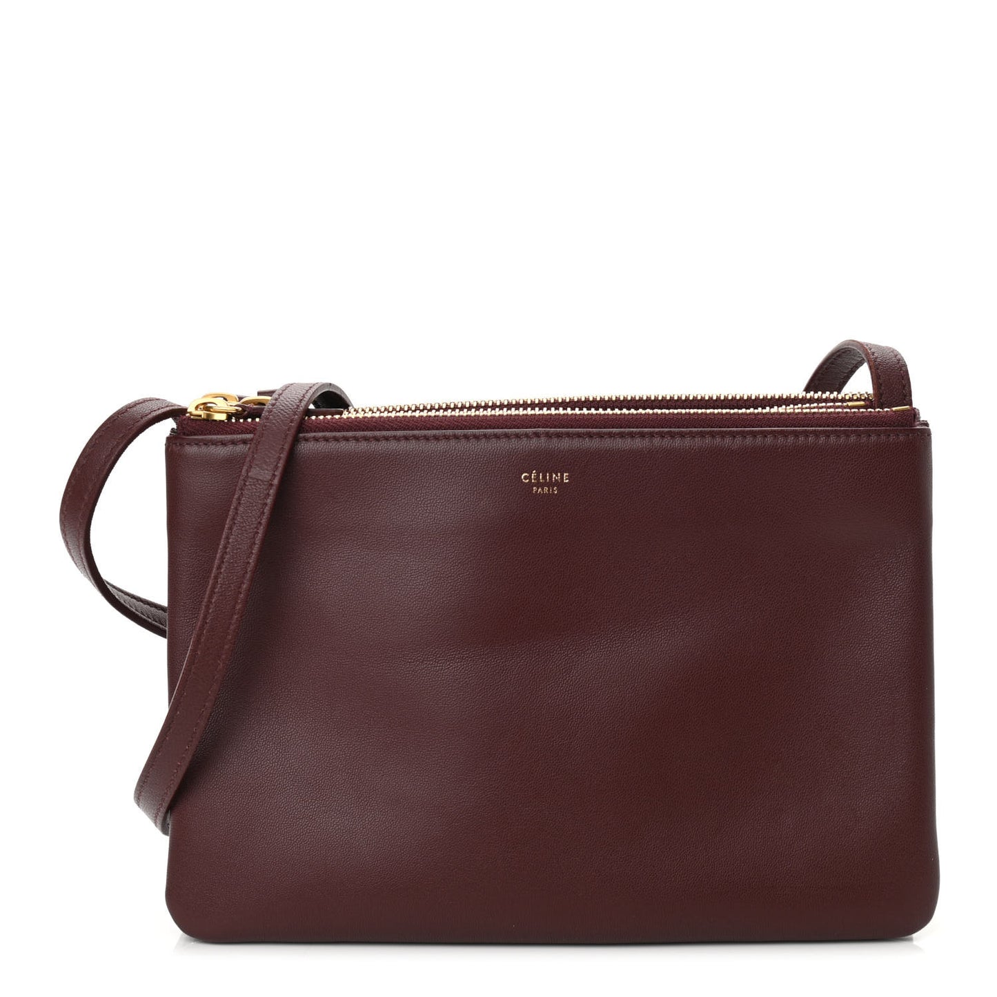 Lambskin Large Trio Crossbody Bag Burgundy